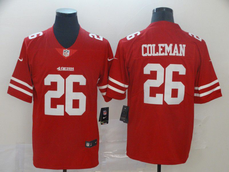 Men San Francisco 49ers #26 Coleman Red Nike Vapor Untouchable Limited Player NFL Jerseys